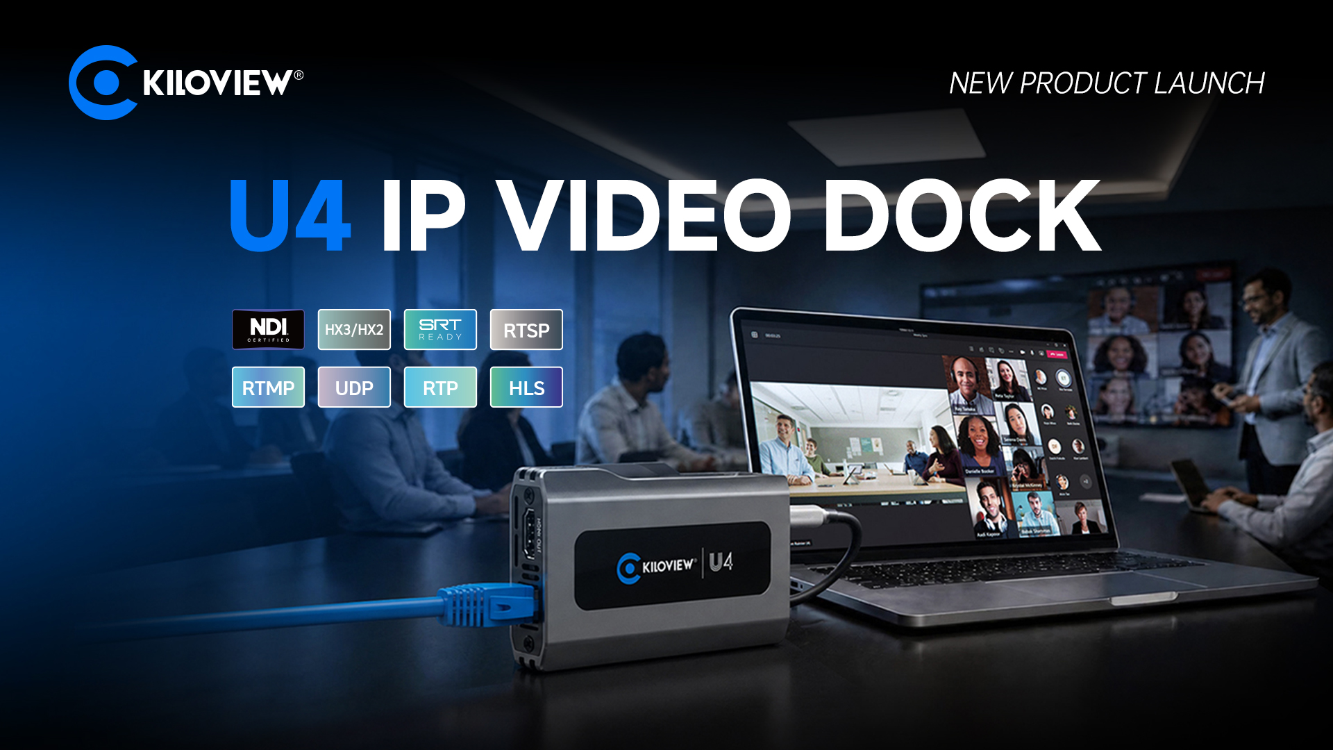 Kiloview Launches U4 IP Video Dock, Bringing Professional IP Video into UC Meeting and Display Workflows